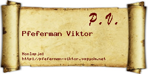 Pfeferman Viktor névjegykártya